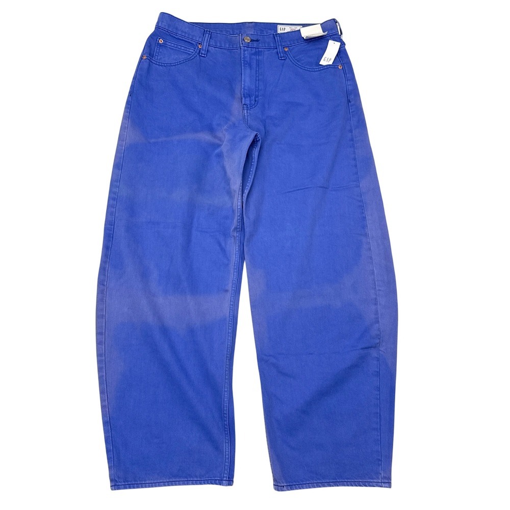 Gap Barrel Jeans Women Size 32 Blue High Rise Relaxed Baggy Loose Boho NEW